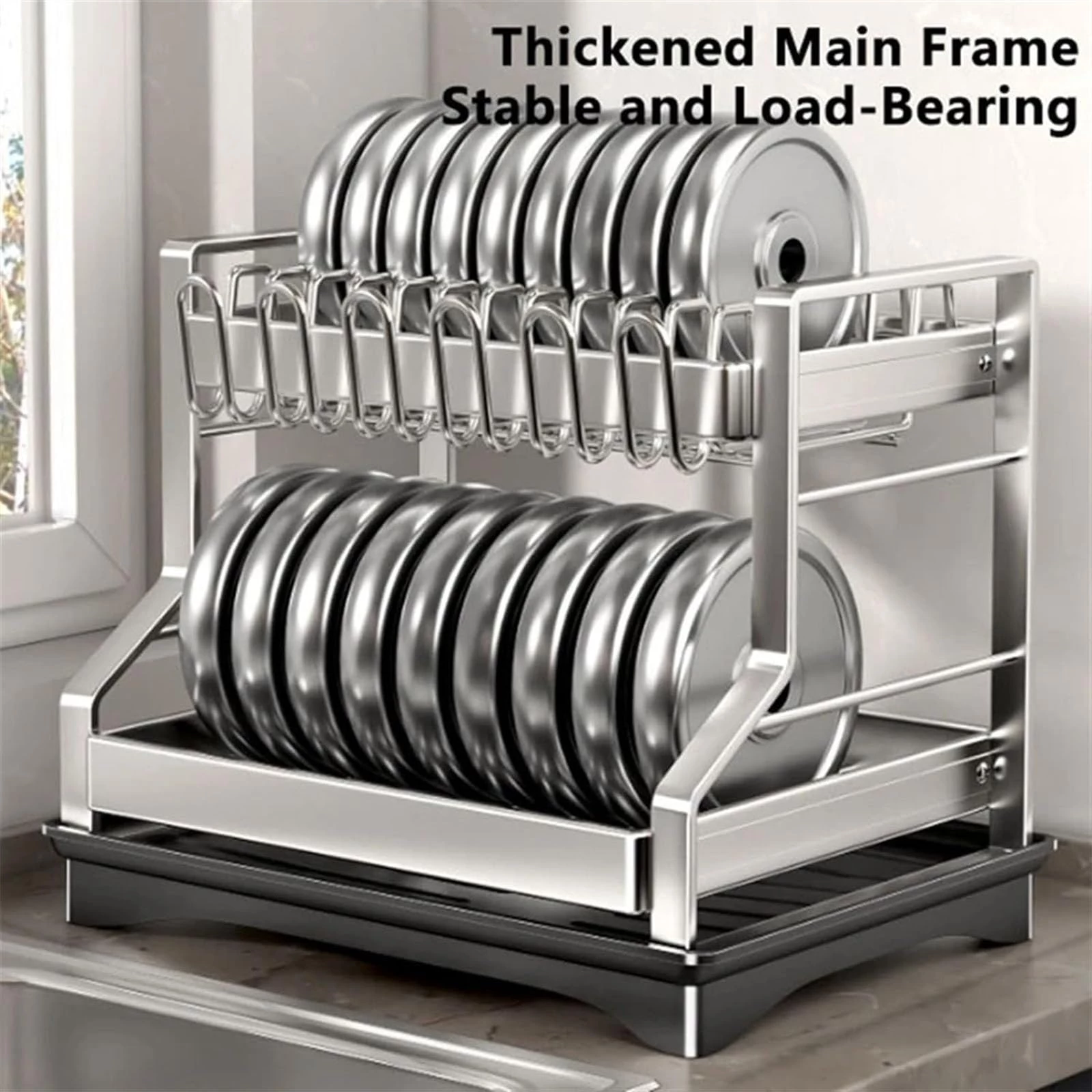 Dish Drying Rack with Drip Tray