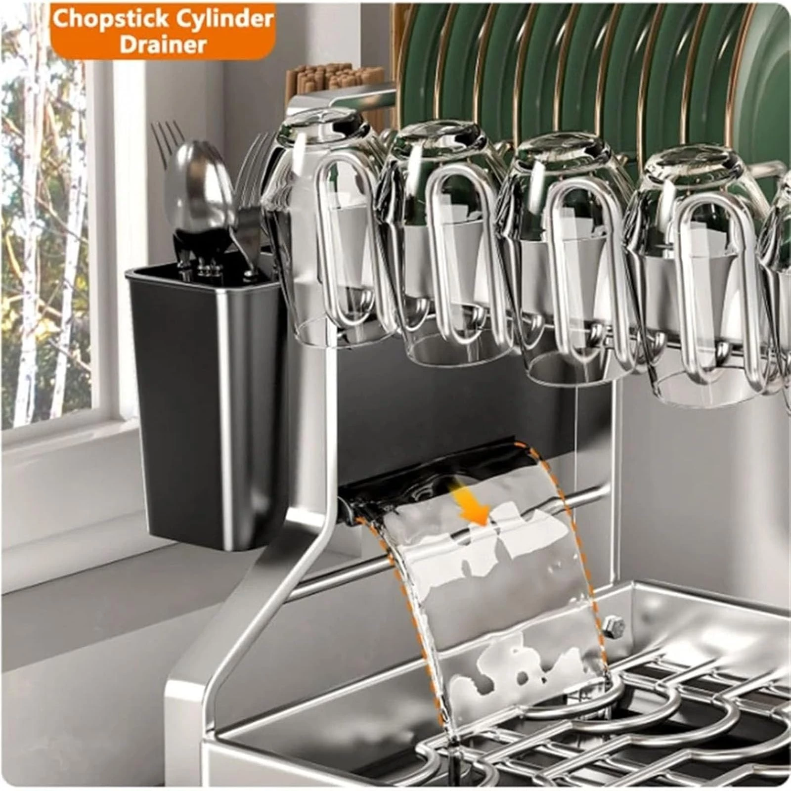 Dish Drying Rack with Drip Tray