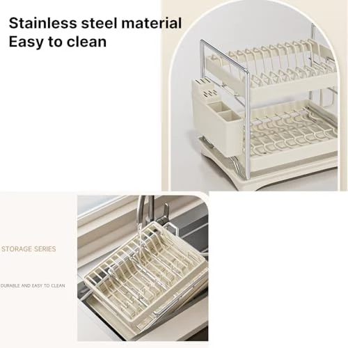 2 Tier Stainless Steel Dish Drying Rack