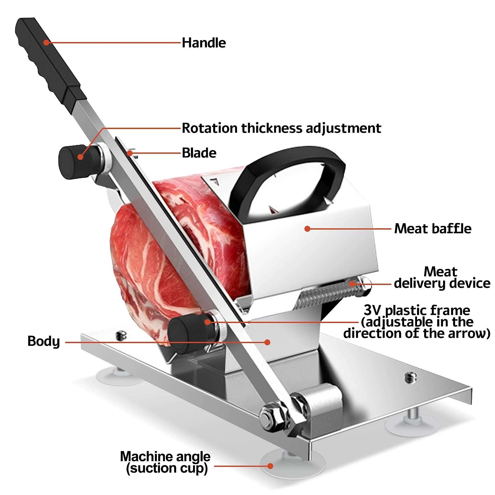 304 stainless steel manual frozen meat slicer