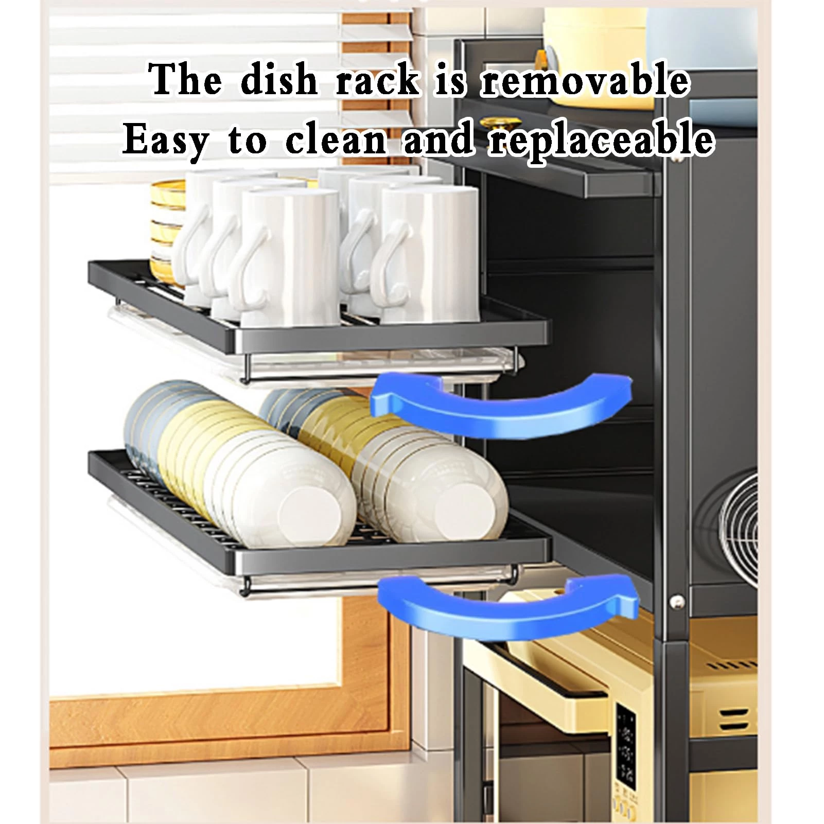 Kitchen Countertop Organizer, Microwave Oven Rack Shelf
