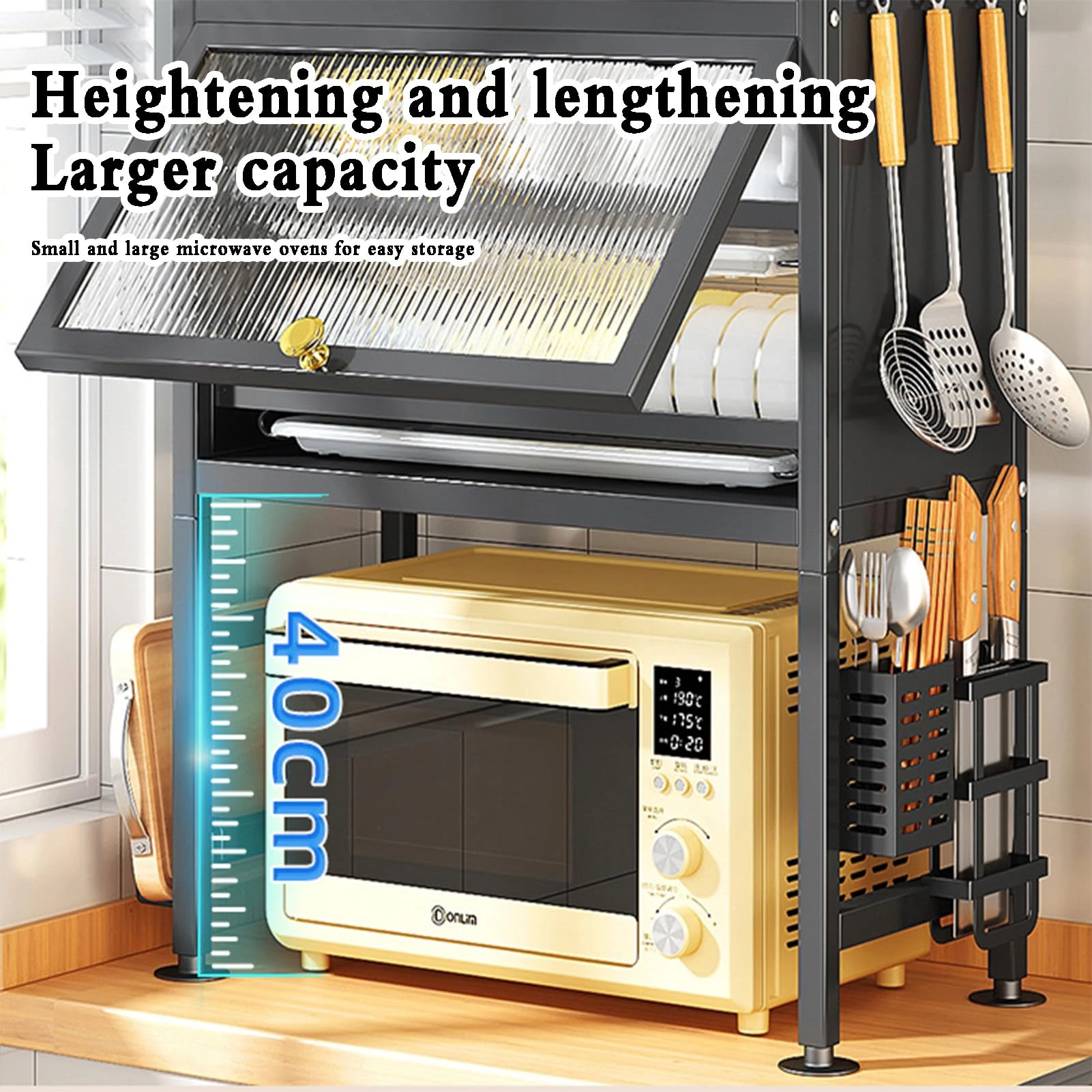 Kitchen Countertop Organizer, Microwave Oven Rack Shelf