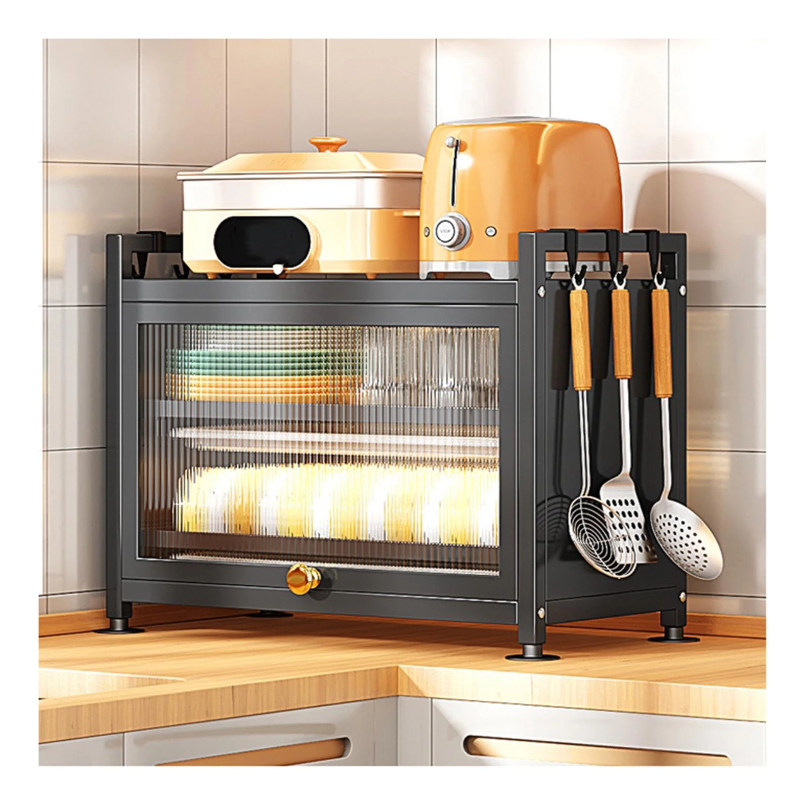 Kitchen Countertop Organizer, Microwave Oven Rack Shelf