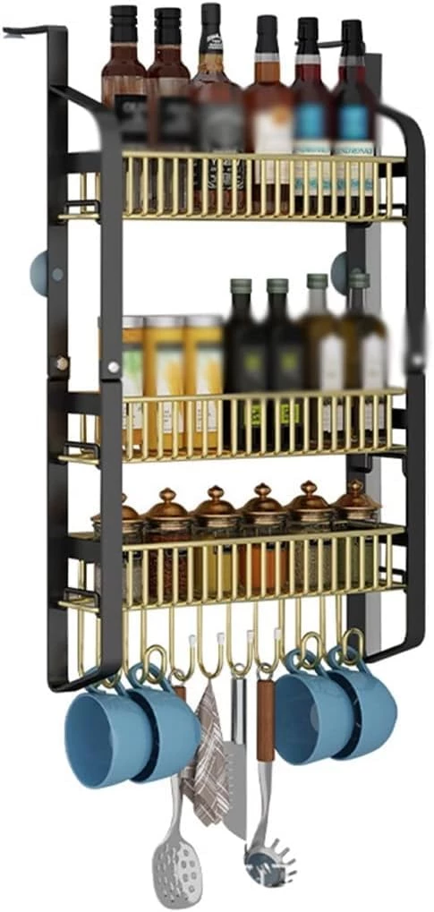 Refrigerator shelf side wall rack kitchen spice rack