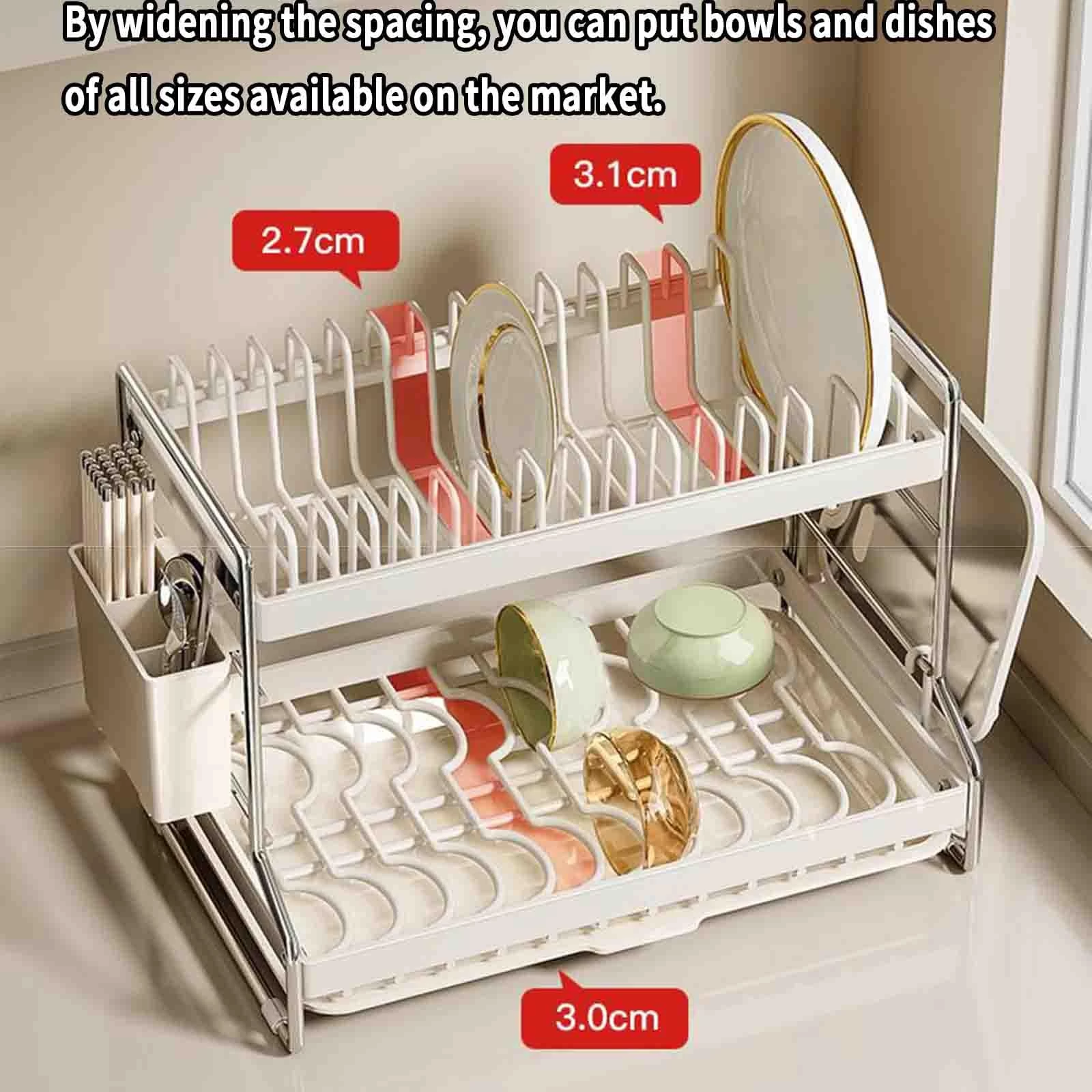 Dish drainer/dish drying rack with drip tray