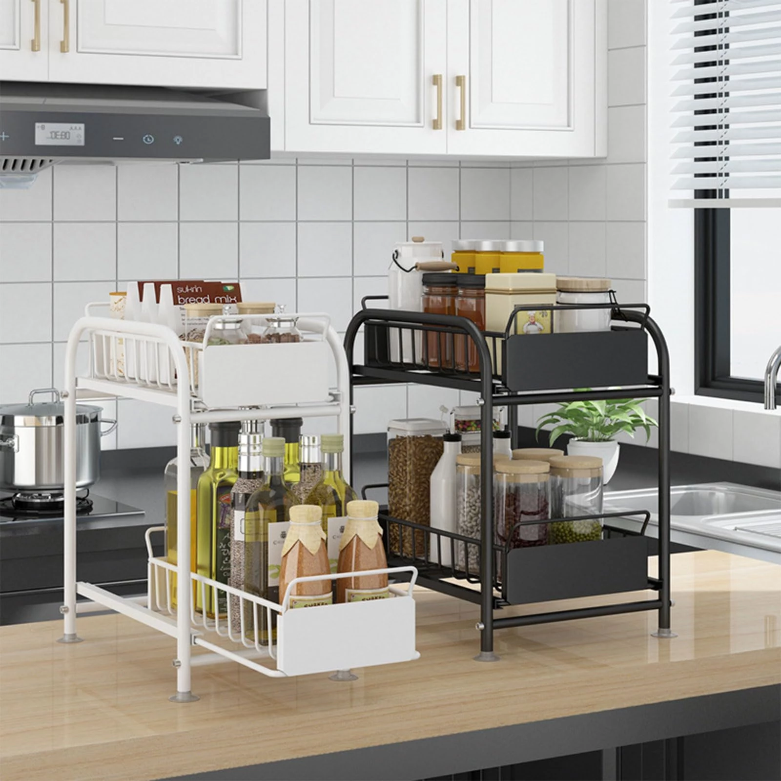 Pull-out under-sink storage basket/rack
