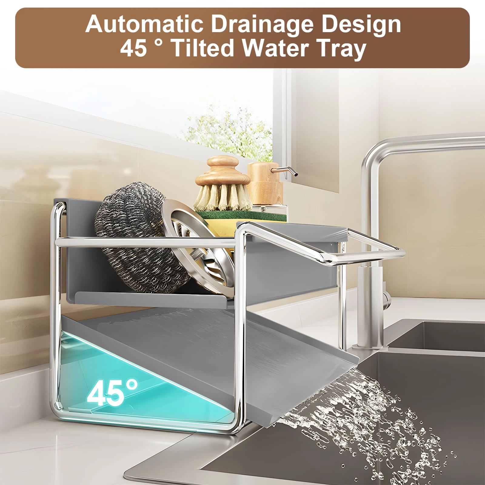 Self Draining Kitchen Sink Storage Rack