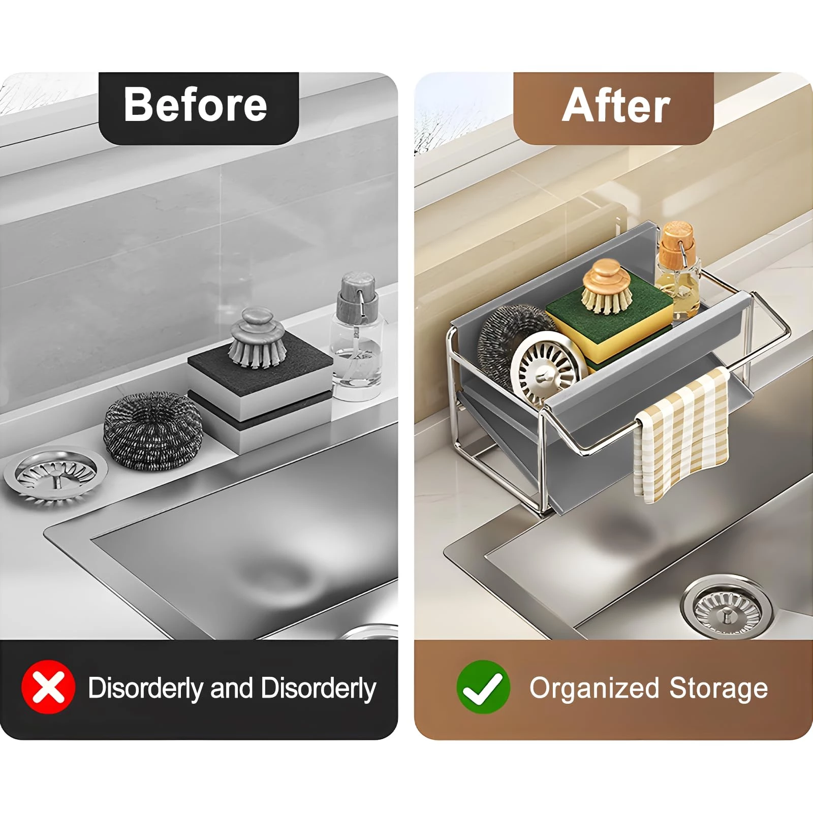 Self Draining Kitchen Sink Storage Rack