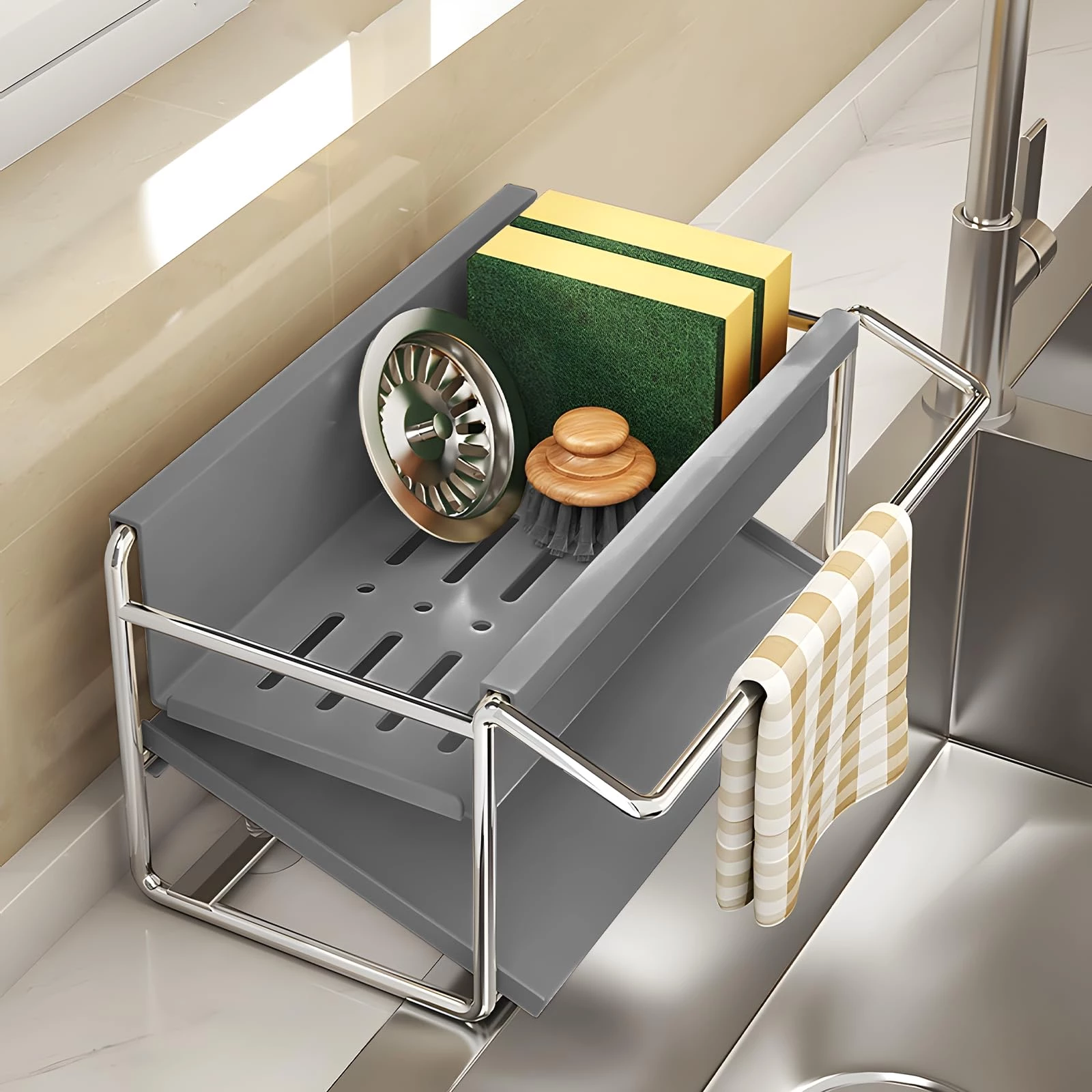 Self Draining Kitchen Sink Storage Rack