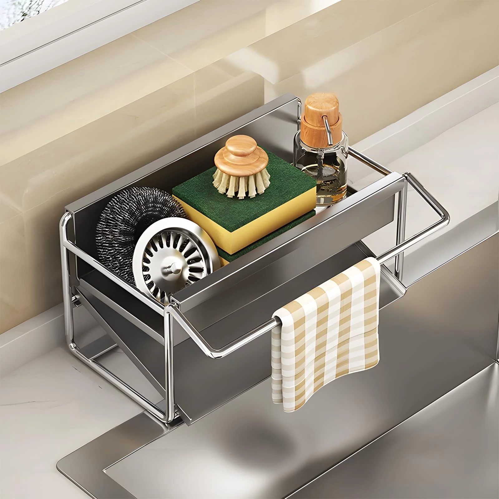 Self Draining Kitchen Sink Storage Rack
