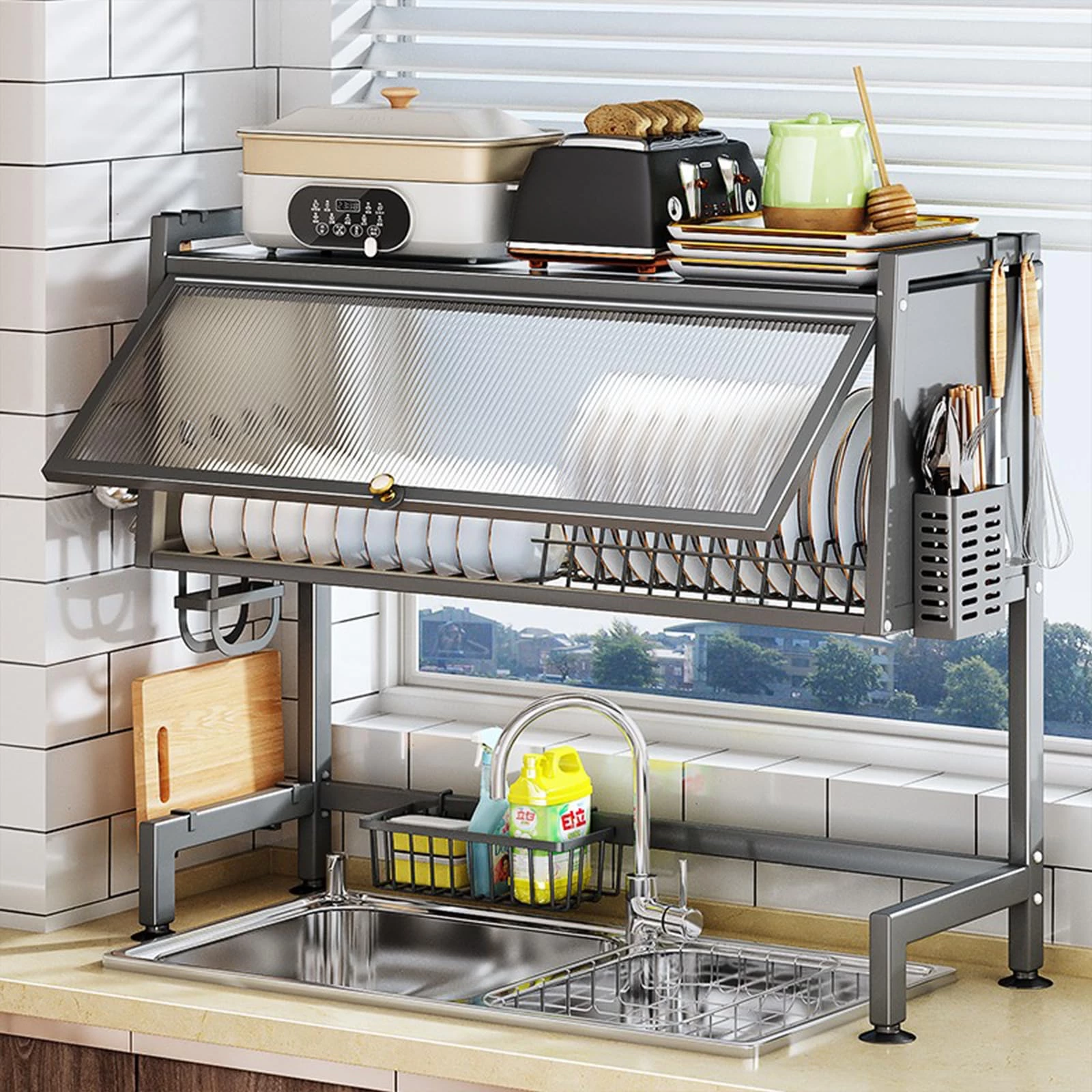 Over The Sink Dish Drying Rack 3 Tier Large Dish Rack Over The