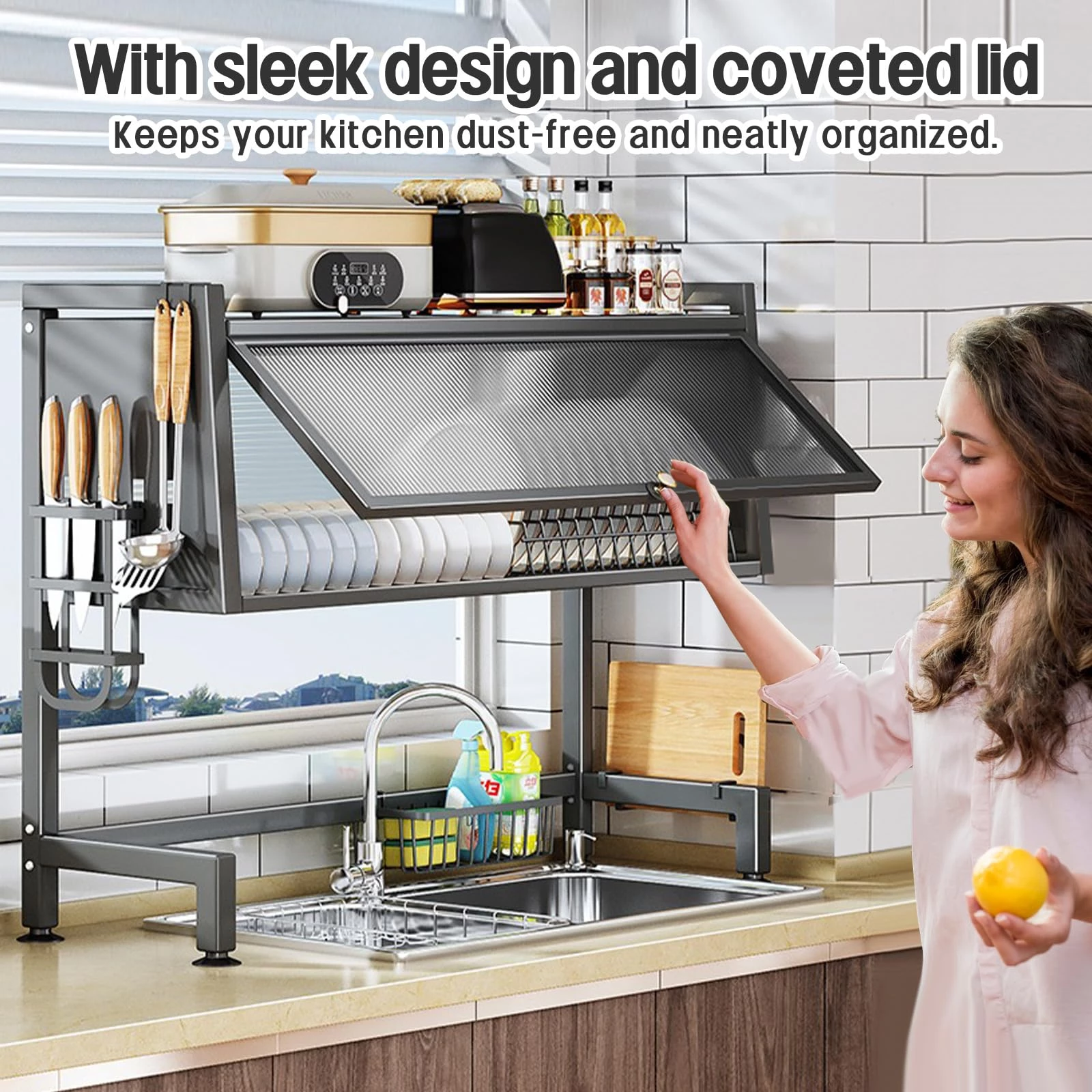 Over The Sink Dish Drying Rack 3 Tier Large Dish Rack Over The