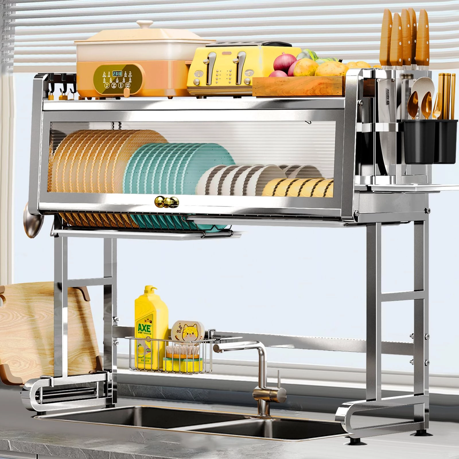 Over The Sink Dish Drying Rack 3 Tier Large Dish Rack Over The