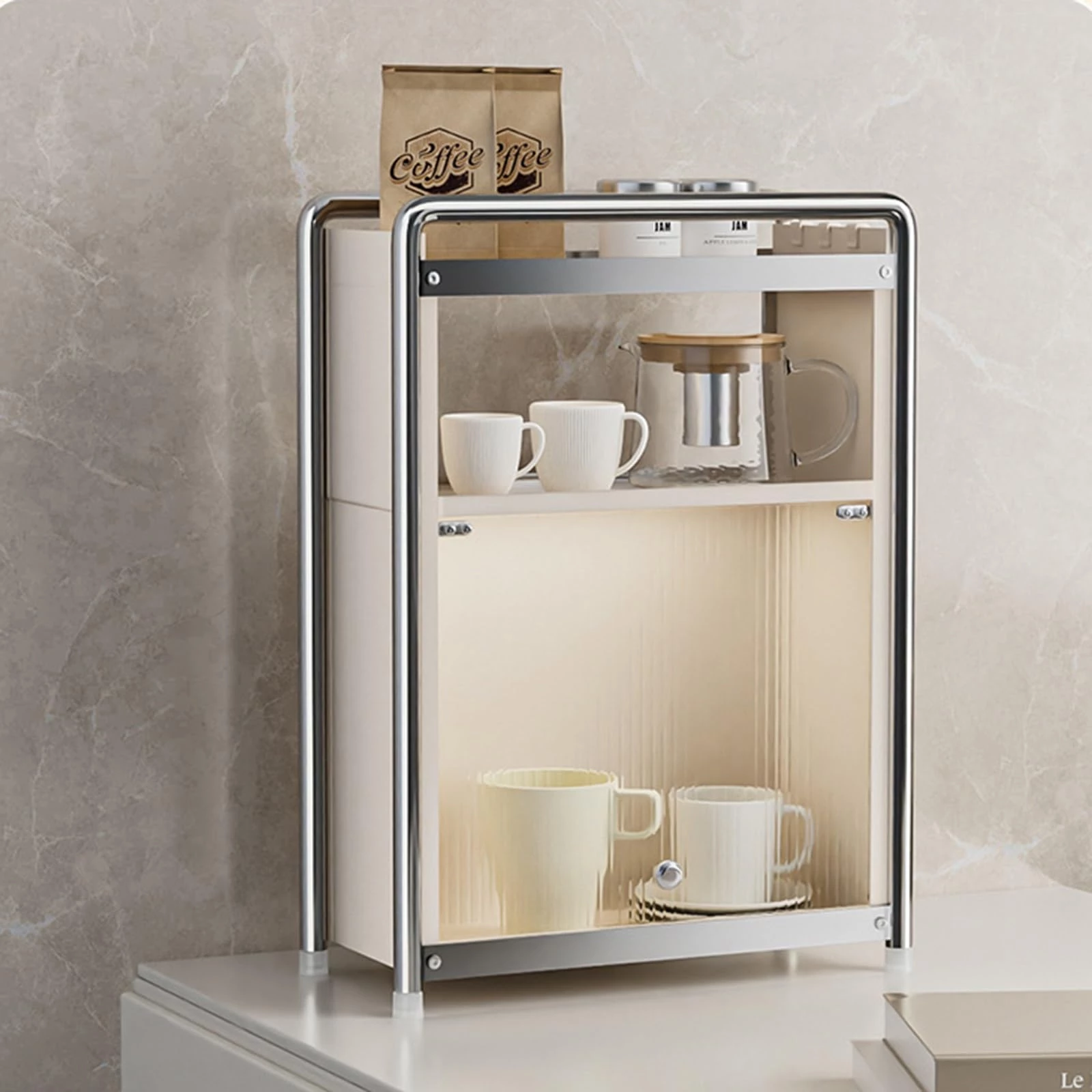3-layer carbon steel storage rack for storing spice jars and cosmetics