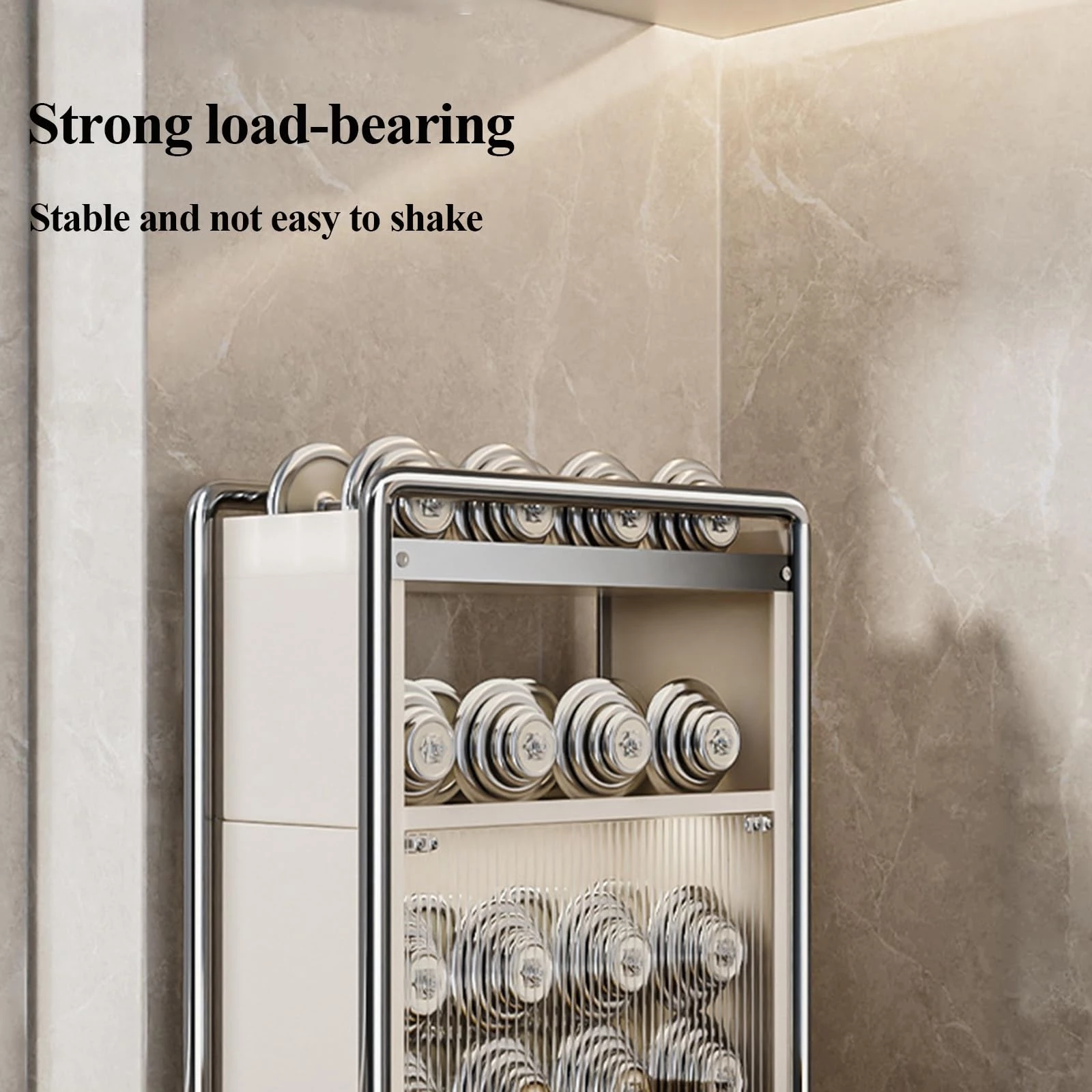 3-layer carbon steel storage rack for storing spice jars and cosmetics