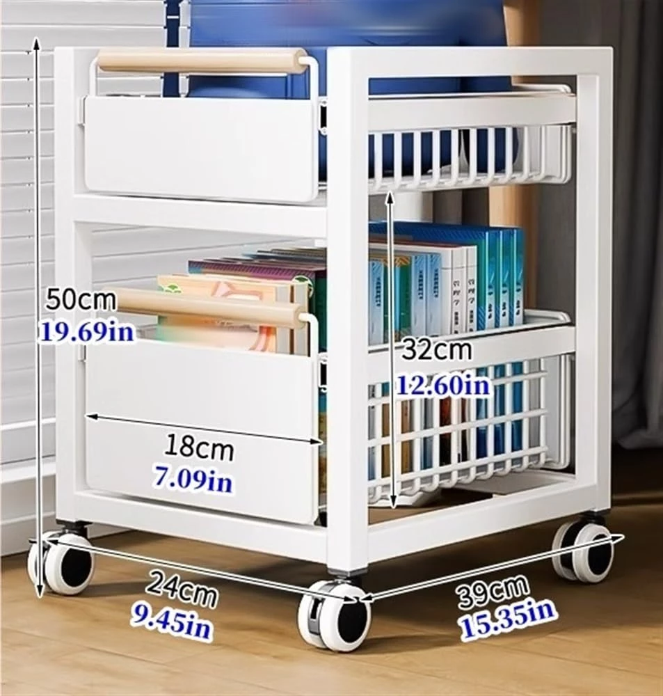 2-tier storage space removable roller metal storage rack